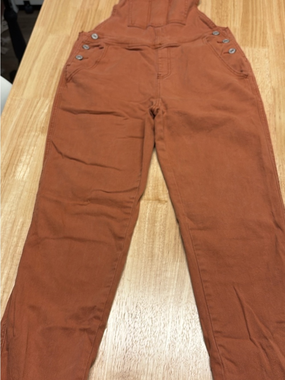 H&M Rust Orange High-Waist Overalls Jeans
